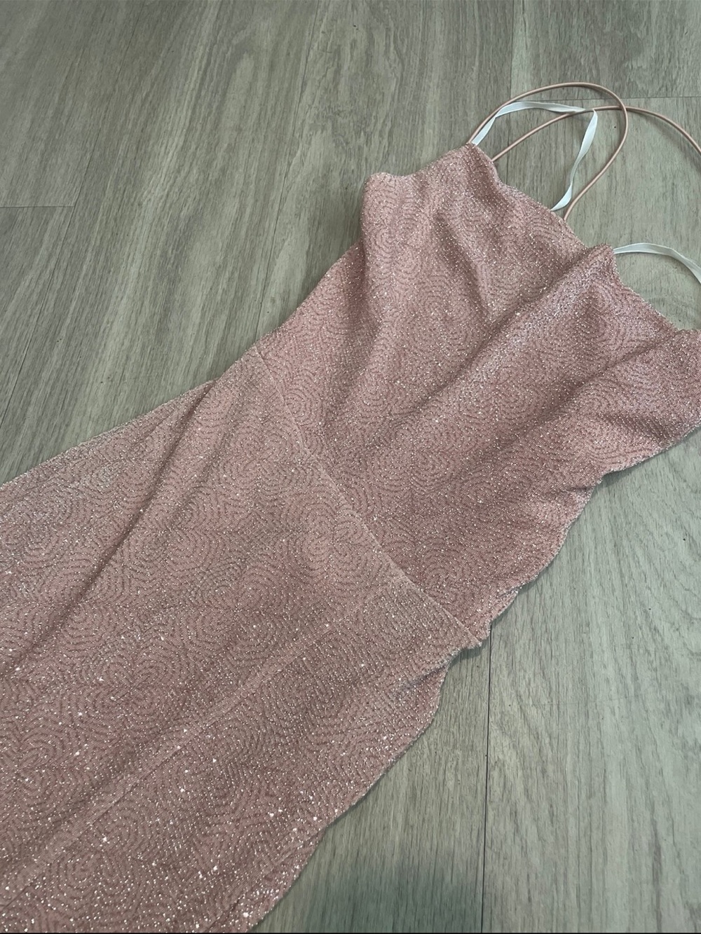Windsor Blush Sparkle Strapless Maxi Gown with Side Slit - Picture 4 of 4
